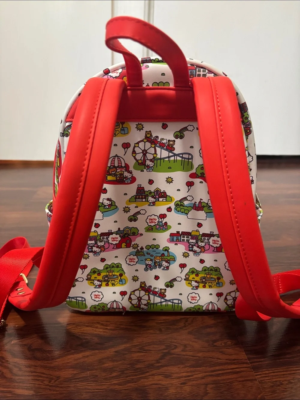 Loungefly White Red Hello Kitty Ferris Wheel Kids Backpack
